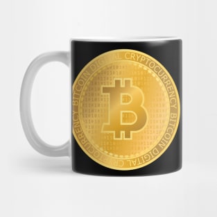 Golden Bitcoin Logo Crypto Merch Digital Currency BTC Mug